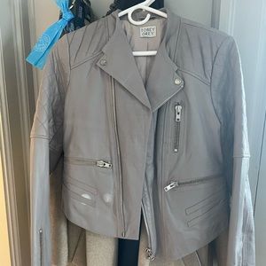 Tobey Grey Leather Jacket